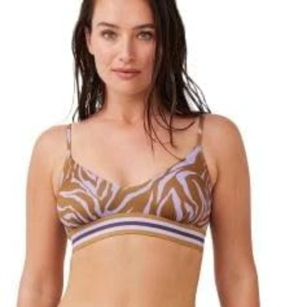 1NWT Gottex Women's Wild Zebra Nostalgia Crop Top with Lingerie Straps 10